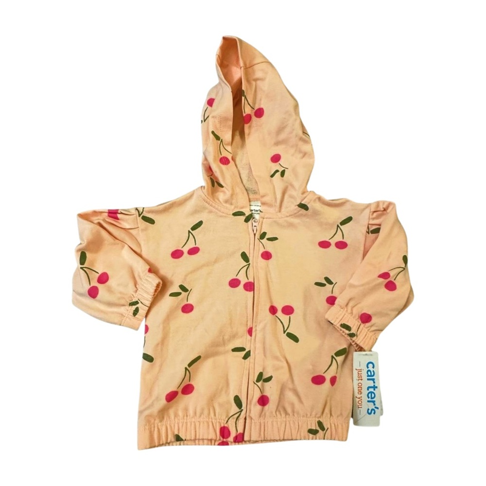 Carter's Light Pink Zip-up with Cherry Print‎
